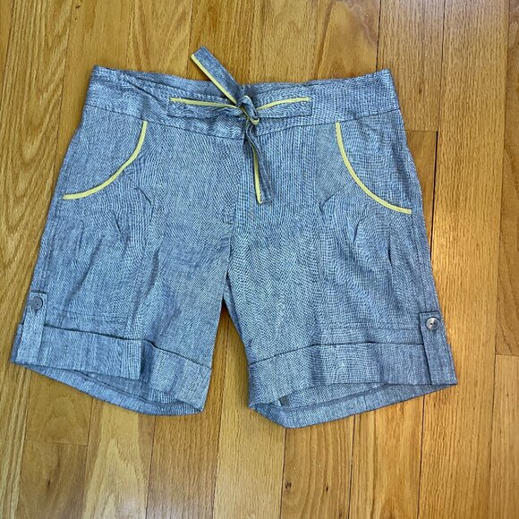 Shorts Linen Blend Chino Gray Silver Belted Development Erica Davies (6) - Picture 1 of 5